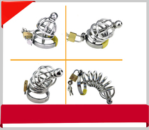 Prisoner bird male stainless steel chastity lock extended penis lock CB6000S chastity cage with catheter intubation