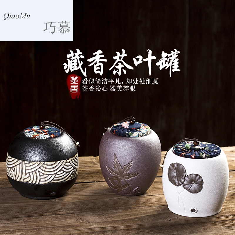 Qiao mu CMJ coarse pottery caddy fixings ceramic POTS awake seal pot tea, green tea large savings puer tea pot