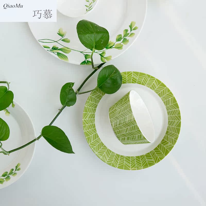 Qiam qiao mu household ceramic bowl contracted creative Chinese style new ipads China tableware eat rice bowl cleaning