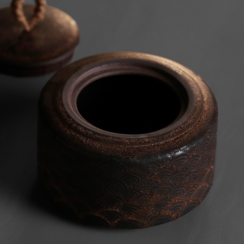 Qiao mu PMZ ceramic seal pot home half jins of green tea caddy fixings storage tank general medium coarse pottery trumpet