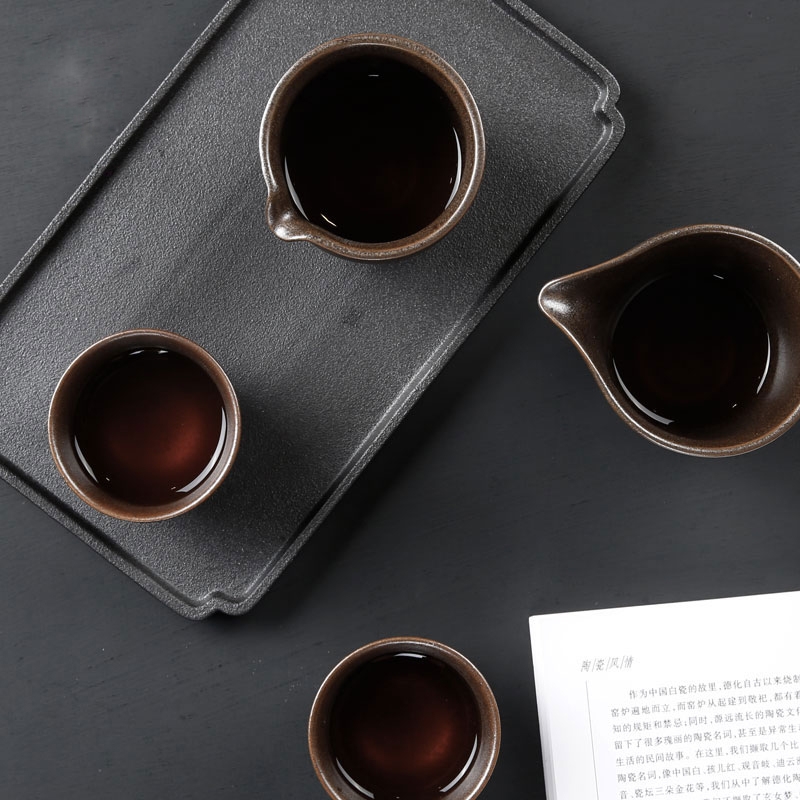 Qiao mu coarse pottery ceramic fair keller household points of tea ware Japanese kung fu tea accessories hand grasp tea tea taking