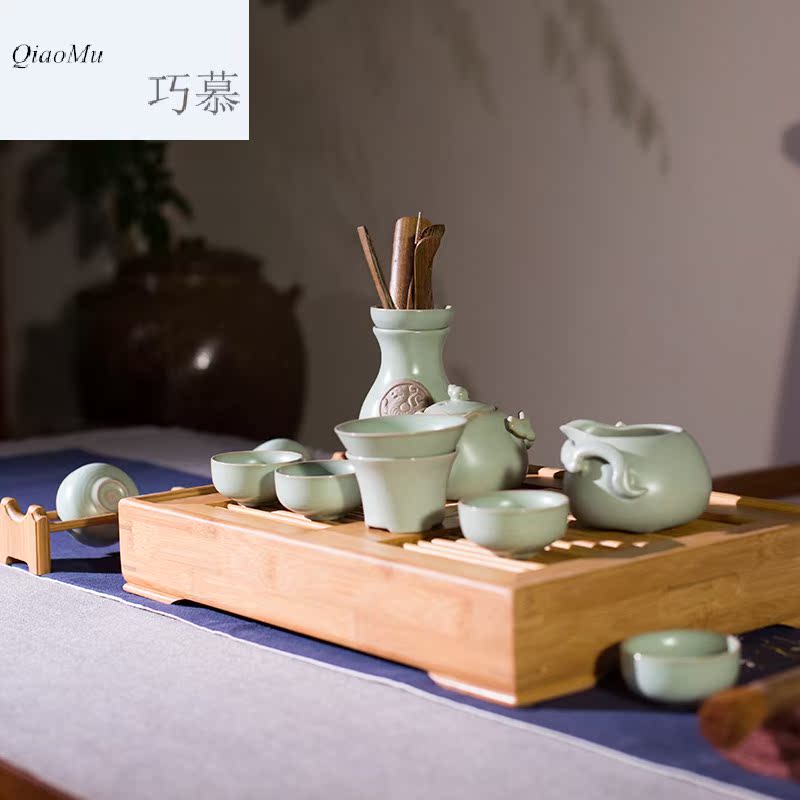 Qiao mu CMJ your up ceramic tea set of a complete set of the home of kung fu tea tray lid bowl tea tea sea) taking