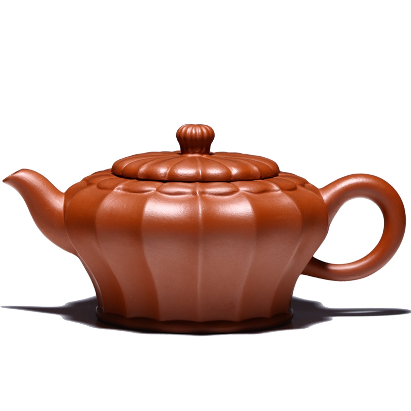 Qiao mu YM yixing undressed ore it pure manual household lotus tea kettle zhu mud prosperous time