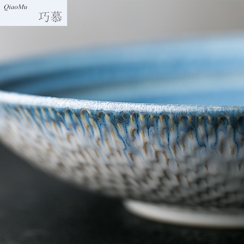 Qiao mu ou expressions using thread shallow bowl of fruit salad bowl ceramic bowl with large round dish bowl such as always