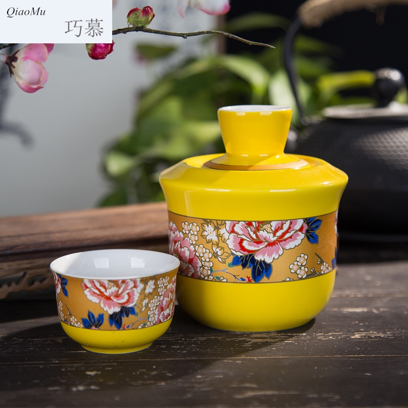 Qiao mu jingdezhen ceramic liquor wine suits for hot hip home wine wine glass wine temperature wine pot