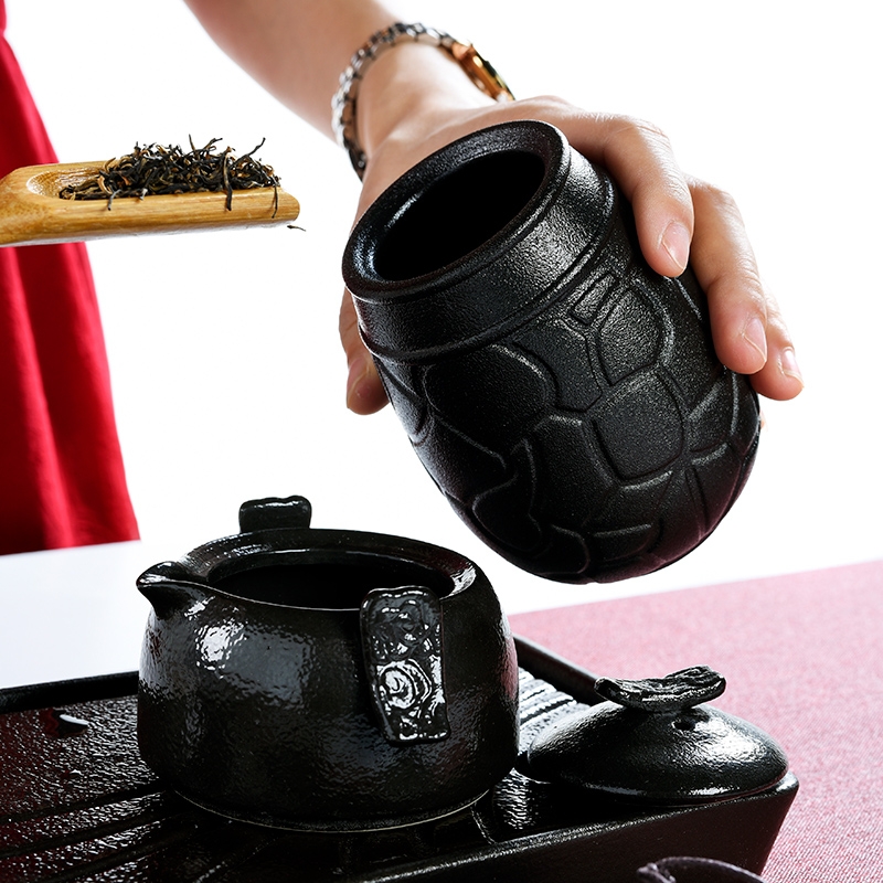 Qiao mu household kung fu tea accessories coarse pottery POTS of small ceramic portable black pottery tea pot