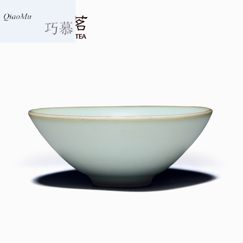 Qiao mu CMJ longquan ceramic imitation song dynasty style typeface your up porcelain tea sets tea cups azure cracked cup your up big bucket