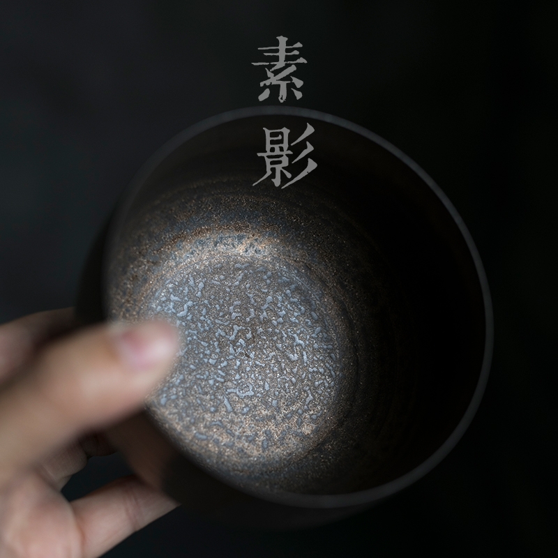 Qiao mu gold tea to wash to the small cup washing coarse ceramic gold bowl dross barrels of kung fu tea zero PeiJian water by hand