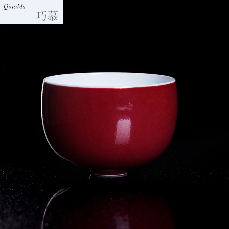 Qiao mu JYD ji red sample tea cup of jingdezhen ceramics cup kung fu tea masters cup small teacup high hand