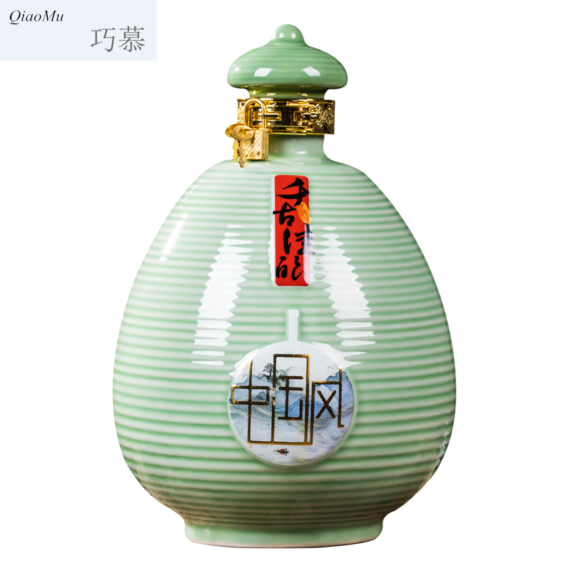 Qiao mu bottle ceramic 1 catty 5 jins of archaize home seal liquor empty bottle wine creative wine little wine