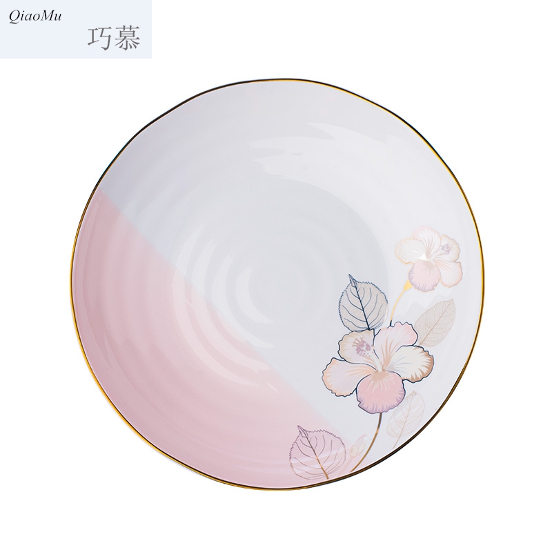 Qiao mu Japanese household ceramic bowl dishes suit creative contracted combination plate eat bowl soup bowl