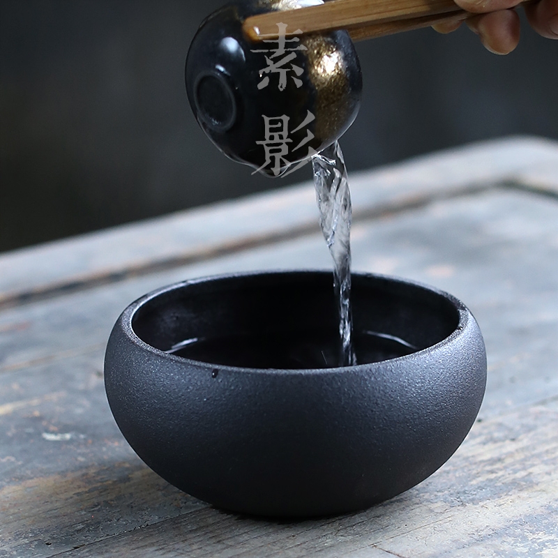 Qiao mu colorful coarse pottery tea wash to small creative variable small wash water restoring ancient ways meng tea accessories built water washing