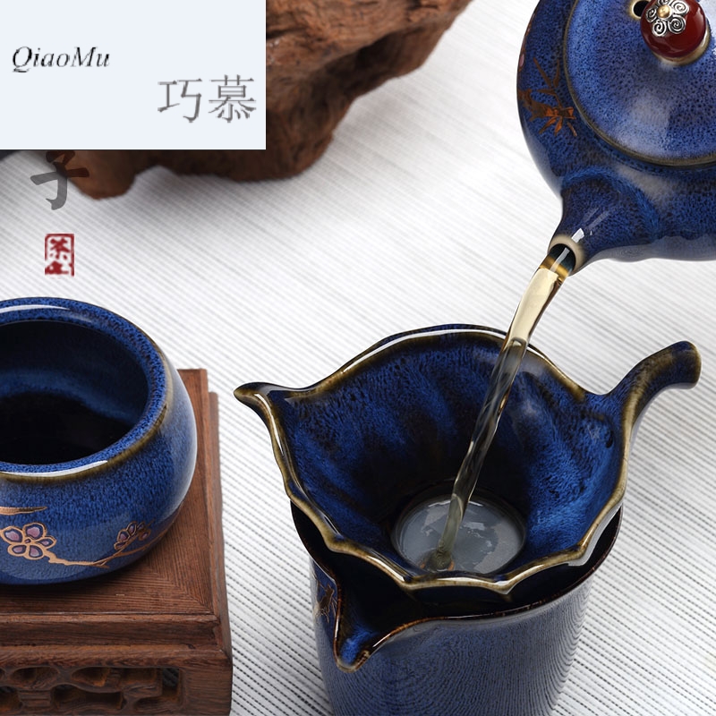 Qiao MuFengZi creativity fair keller) blue TuHao 鏒 Jin Chongcha filter ceramic filter tea tea