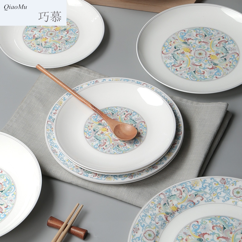 Qiao longed for Chinese style household dish dish dish creative good - & tableware ceramic platter ipads deep dish plates dish dishes