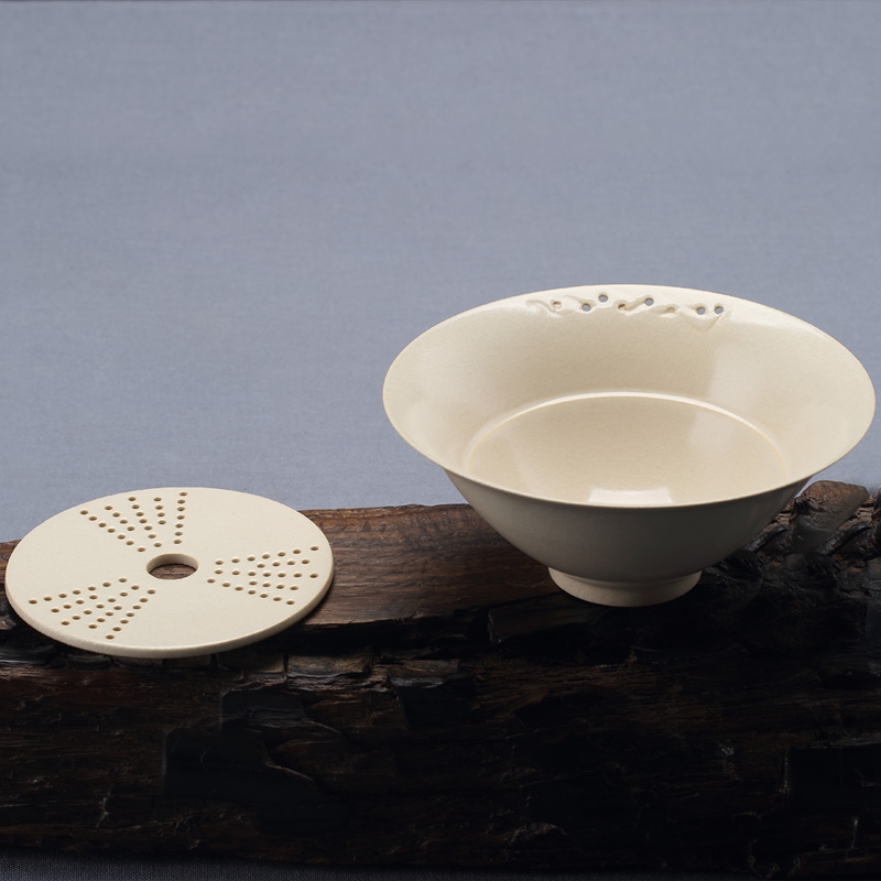 Qiao mu jingdezhen plant ash glaze on kung fu tea set TaoMingTang manual white clay pot saucer dry mercifully machine