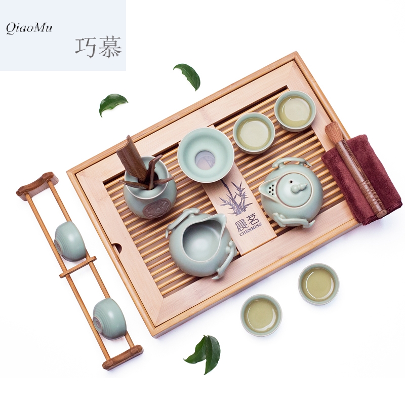 Qiao mu CMJ your up ceramic tea set of a complete set of the home of kung fu tea tray lid bowl tea tea sea) taking