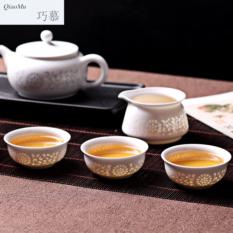 Qiao mu jingdezhen fair exquisite eight head of tea cup checking ceramic household tea personal single cups of tea cups