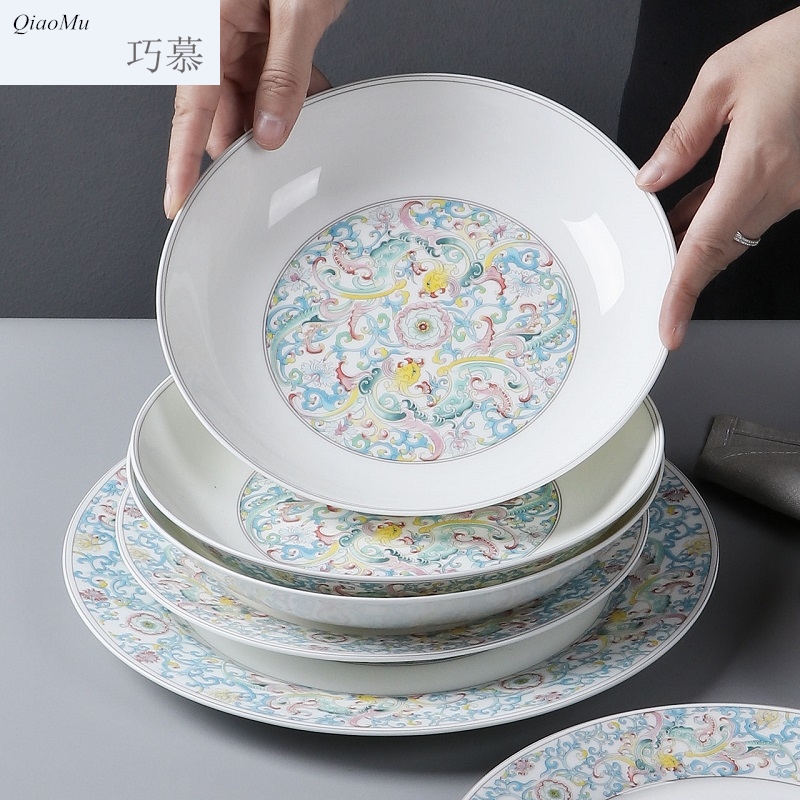 Qiao longed for Chinese style household dish dish dish creative good - & tableware ceramic platter ipads deep dish plates dish dishes