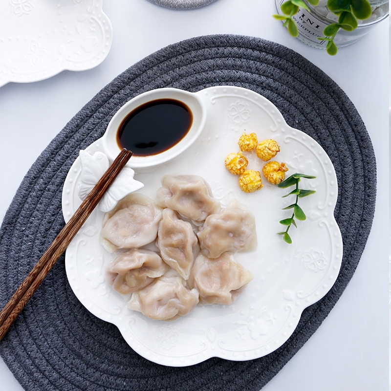 Qiao mu WLS household dumpling dribbling vinegar disc ceramic dumpling dish creative cooking dishes plate of Japanese small breakfast