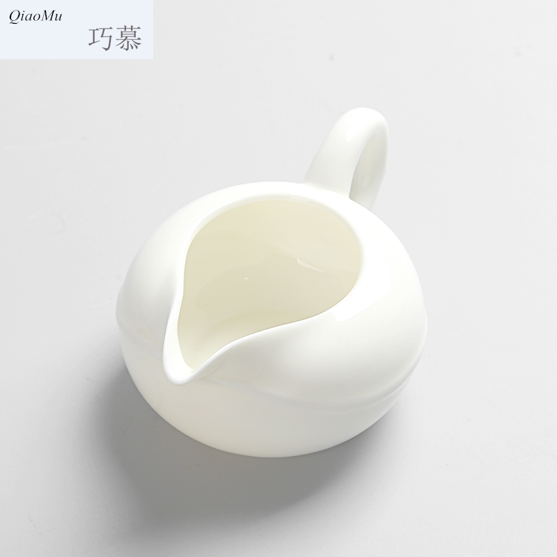 Qiao mu dehua white porcelain ceramic fair keller ivory white big trumpet tea tea accessories device and a cup of tea