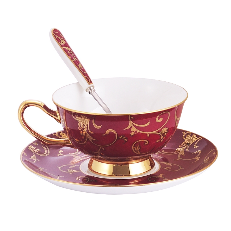 Qiao mu coffee cup suit small European - style key-2 luxury classical creative ceramic tea cup English afternoon tea tea cafe