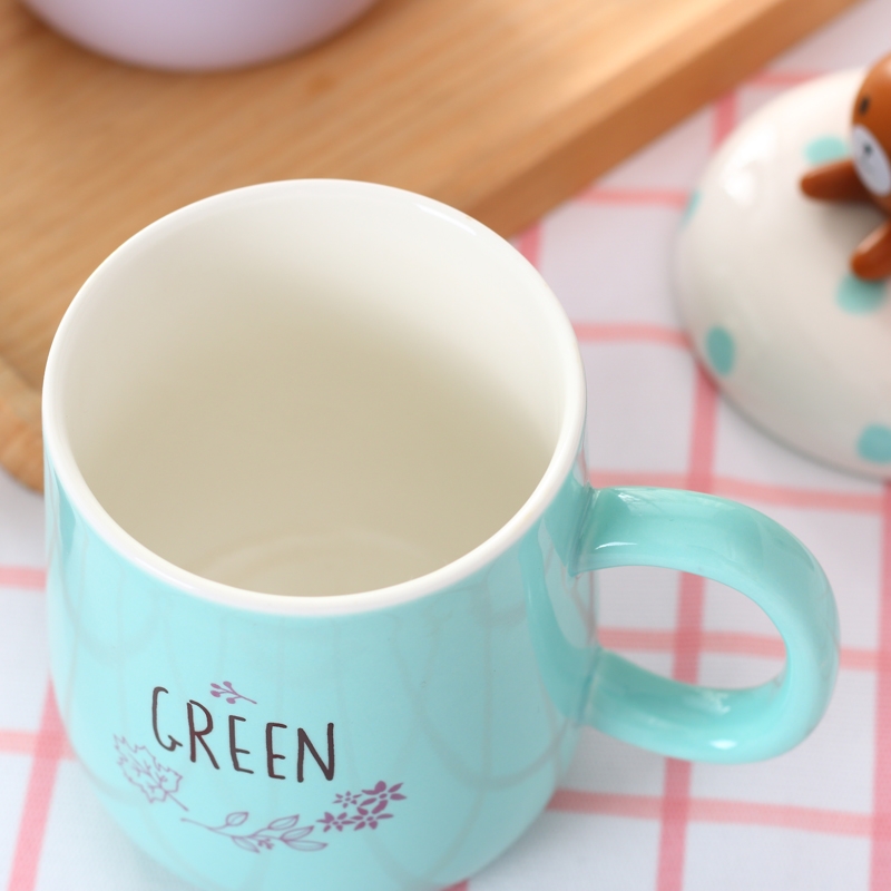 Qiao mu | ceramic keller cup with cover creative ultimately responds a cup of coffee cup couples microwave office