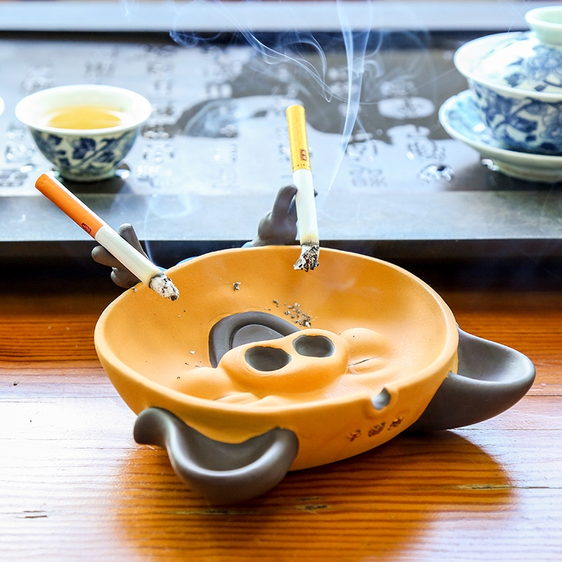 Qiao mu tea with parts thousand "chatoyancy sand ceramic ashtray home hotel office furnishing articles tea play a pet