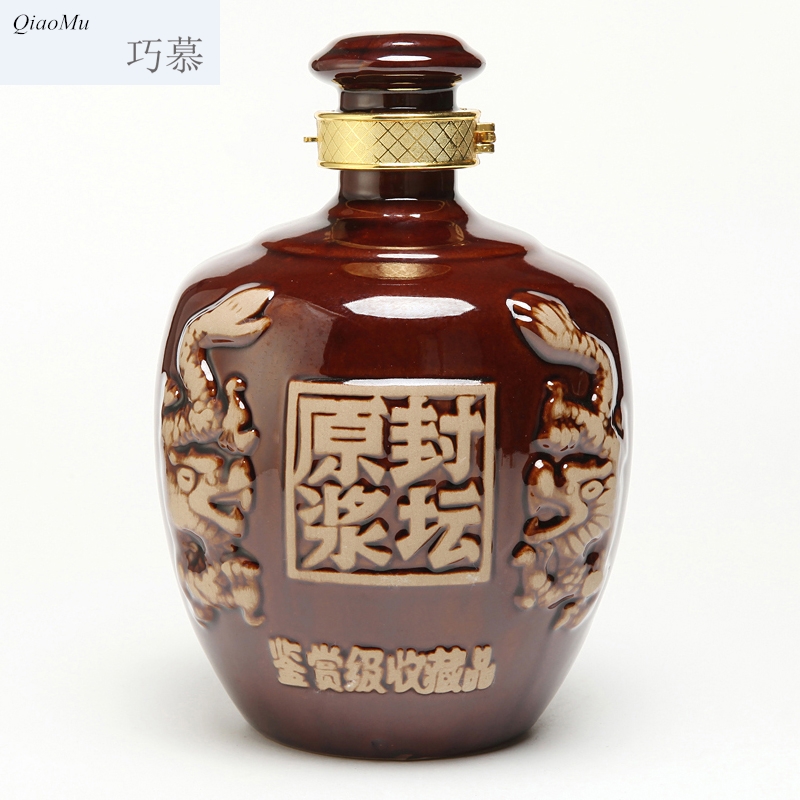 Qiao mu package mail ceramic jars archaize home wine bottle seal save wine 10 jins to classical SanJiu it wine