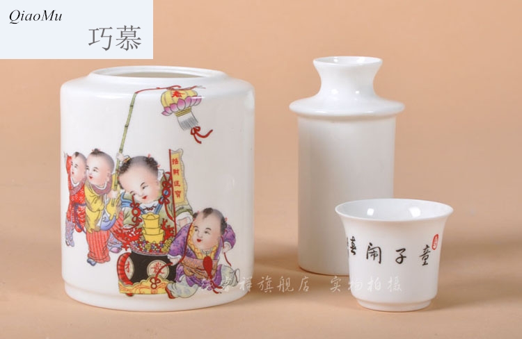 Qiao mu thin fetal ipads porcelain two temperature wine pot hot wine jingdezhen ceramic wine warm wine glass packages