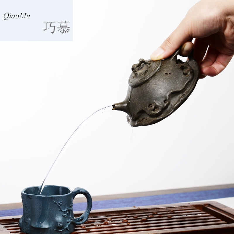 Qiao mu QD yixing are it in taihu lake azurite plaster undressed ore all checking quality high - end stone gourd ladle pot sketch the teapot