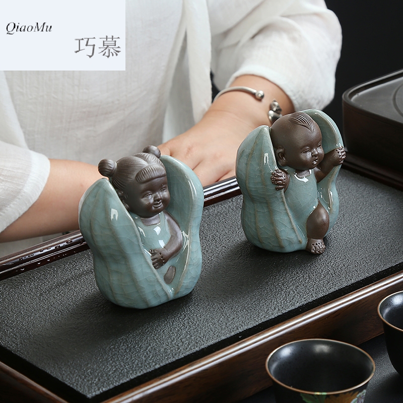 Qiao mu dehua ceramic peanut tea pet early birth of creative place adorn article can play kongfu tea set