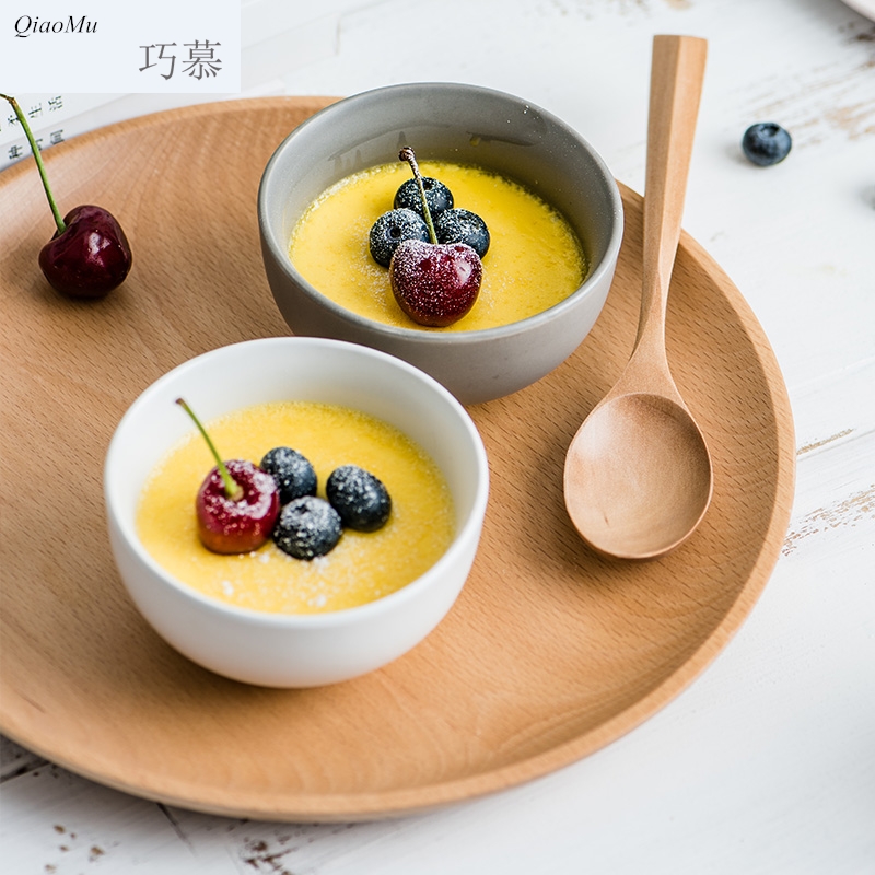 Qiam qiao mu steamed egg method of soup bowl bowl with cover household ceramics pudding bowl of sugar water bowls mini express tureen bowl of tin