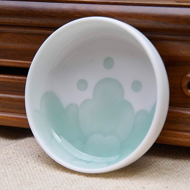 Qiao mu jingdezhen hand - made ceramic tea set 6 sets of household under glaze color porcelain kung fu tea tureen suits for