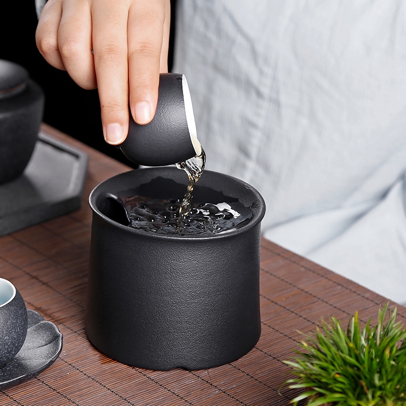 Qiao mu PMZ Japanese coarse pottery water jar household small hot water jar ceramic waste slag bucket bucket to pour tea tea tea