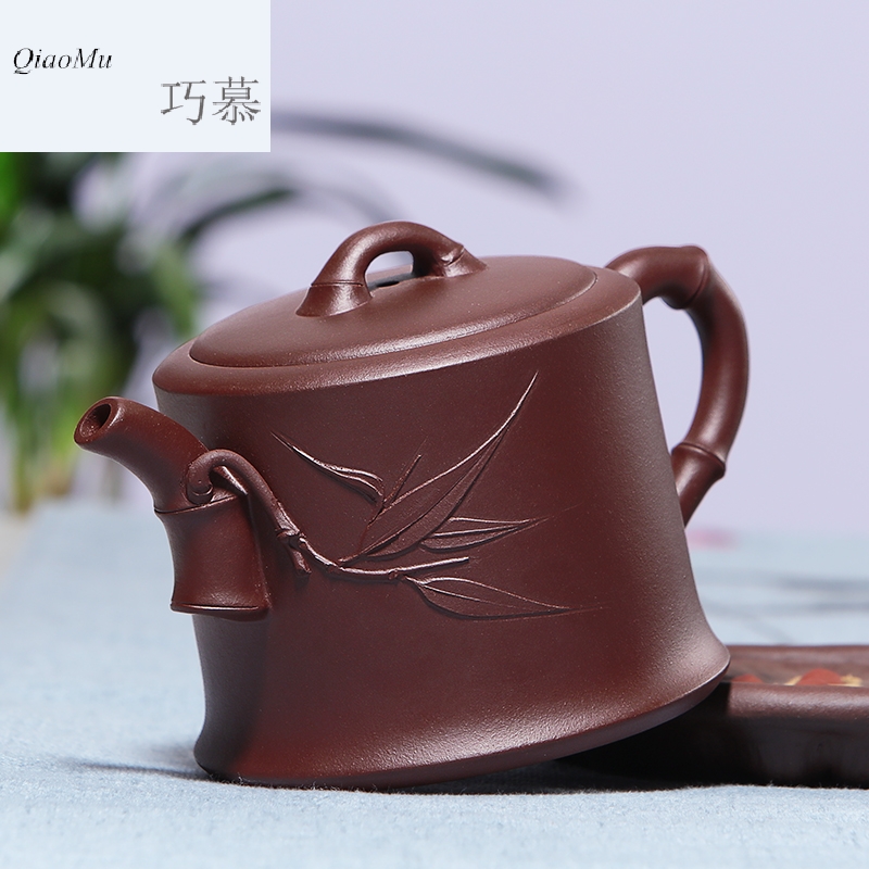 Qiao mu HM famous yixing it pure manual undressed ore the qing cement bamboo from pot teapot tea kettle