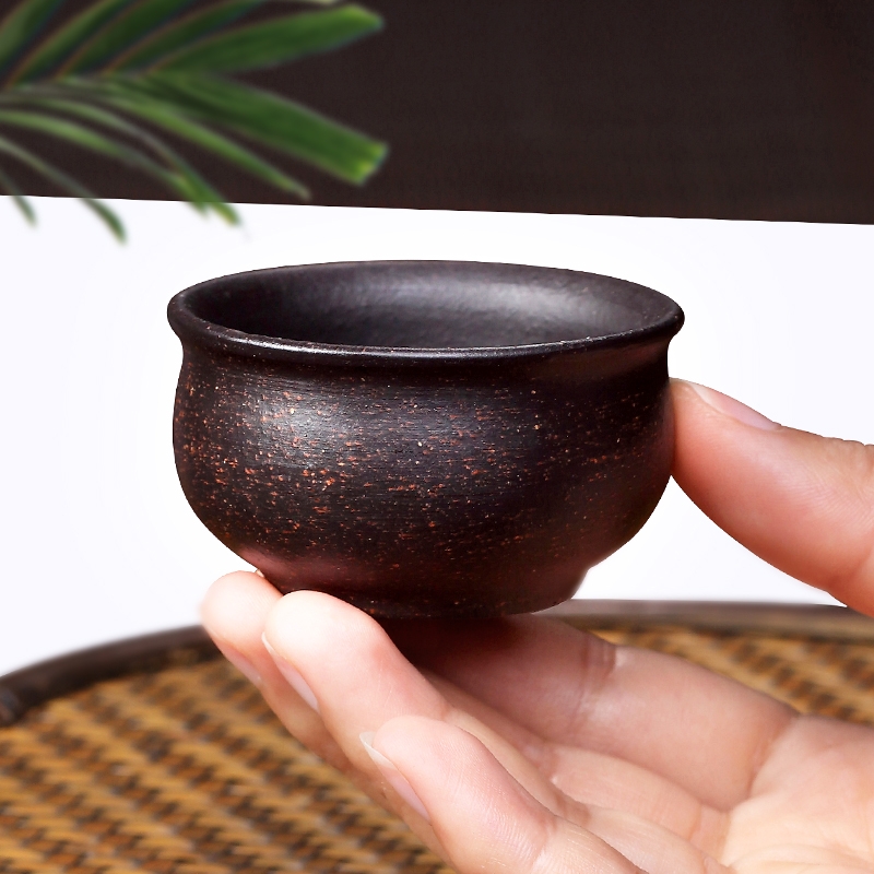 Qiao mu YH yixing purple sand cup master cup black gold sand sample tea cup individual cup with single pot of small cup