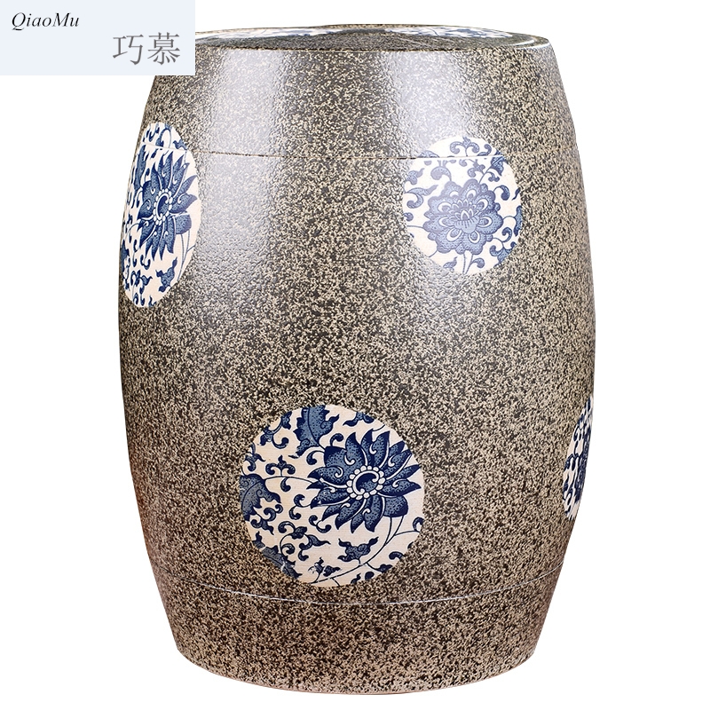 Qiao mu jingdezhen ceramic barrel 10 jins 20 jins barrel with a lid ricer box tank 30 kg rice oil cylinder