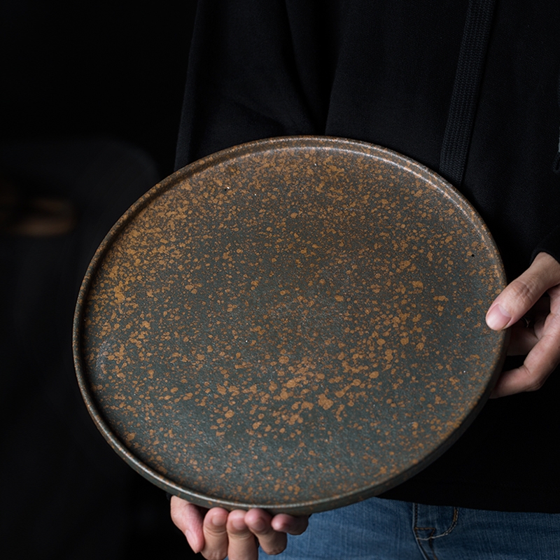 Qiao mu DY European - style originality tray was round flat ceramic large tea tray was home breakfast tray was contracted fruit bowl