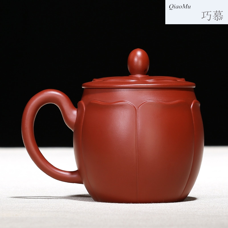 Qiao mu, yixing purple sand cup pure manual office water cover cup of ceramic tea cup tea ling flower bud cup