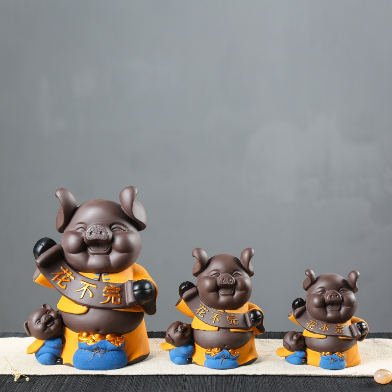 Qiao mu creative color sand ceramic thousand "get piggy bank tea pet home furnishing articles desktop adornment ornament