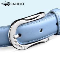 Cartier crocodile ladies leather leather fashion simple Joker belt thin Korean casual tide student Korean version