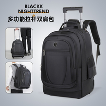 Trolley backpack with wheels travel bag for men large capacity wheeled business travel backpack lightweight suitcase