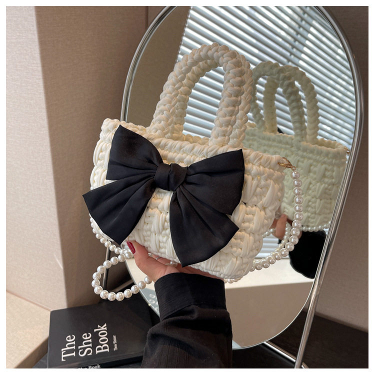 diy编织材料包 送女友礼物生日手工编织包蝴蝶结手拎包diy自制材料包ins斜跨包包