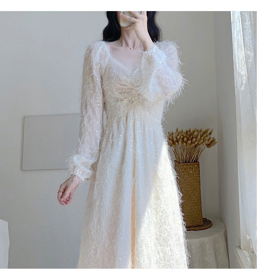 温柔风连衣裙女春秋装新款茶歇法式复古小众初恋甜美森系仙女裙子