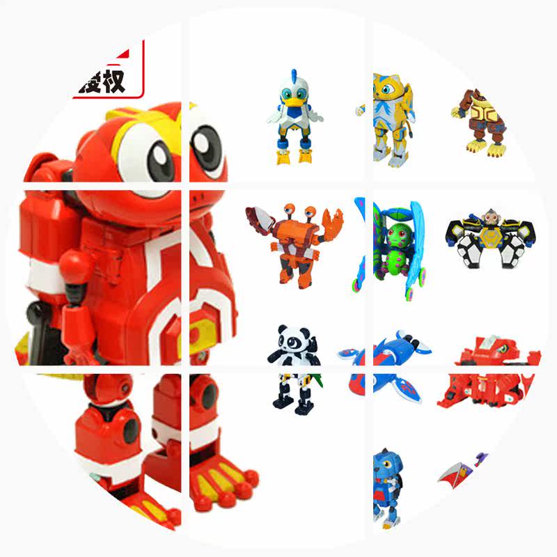 正版儿童快乐酷宝第1部玩具全套6寸蛙王海豚狮王战狼力王巨蟹小宝