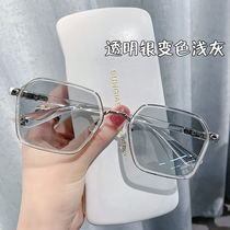 Polarized sun glasses mens sunglasses driving driver day and night color changing big frame glasses tide man 2021 models