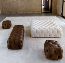 American fabric pull buckle shoe stool living room sofa stool rectangular clothing store cloakroom stool bedroom bed tail stool