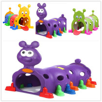 Kindergarten caterpillar elf drilling hole Childrens game drilling hole outdoor crawling tunnel Early education center crawling