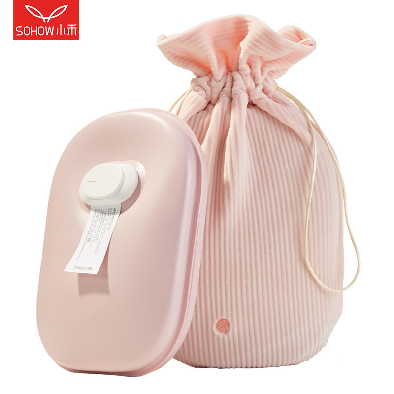 小禾充电热水袋暖手宝防爆已注水电热宝暖宝毛绒暖宫萌萌可爱暖腰