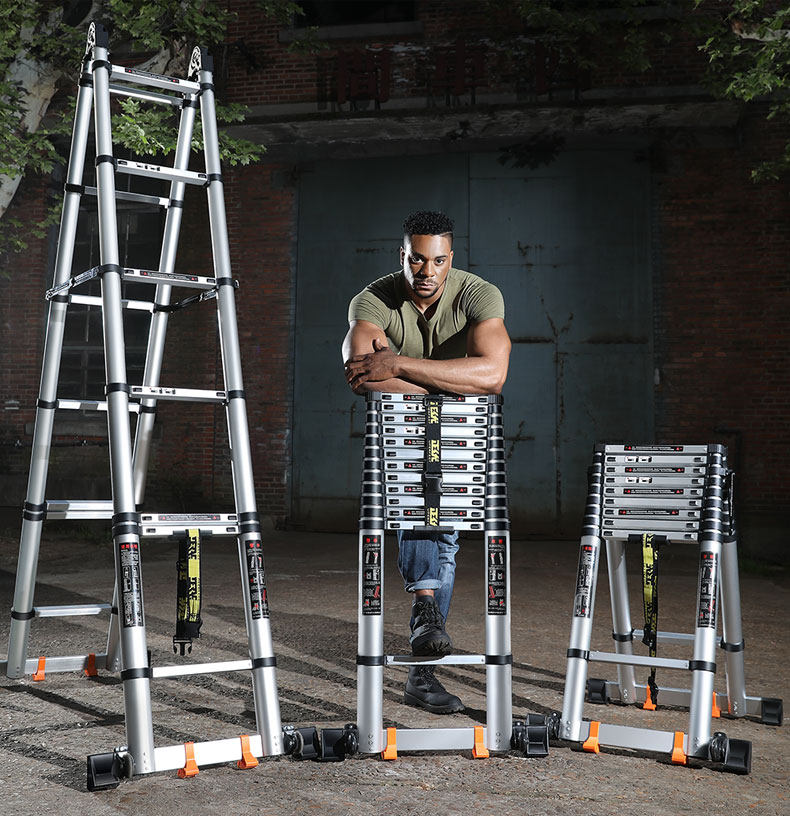 加厚铝合金多功能伸缩梯子工程梯便携人字家用折叠室内升降楼梯